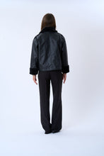 Load image into Gallery viewer, Faux Leather Shearling Jacket - Black
