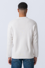 Cargar imagen en el visor de la galería, Knitted Long Sleeve Polo - White
