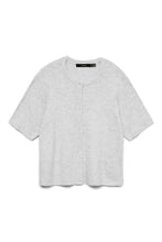 Carica l'immagine nel visualizzatore di Gallery, Lefile 2/4 O-Neck Pearl Cardigan - Light Grey Melange
