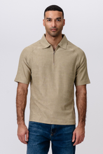 Load image into Gallery viewer, Enzo Short Sleeve Half Zip - Khaki
