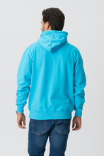 Carregar imagem no visualizador da galeria, Camisola com capuz básica - Azul turquesa
