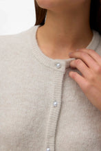 Load image into Gallery viewer, Lefile 2/4 O-Neck Pearl Cardigan - Pumice Stone Melange
