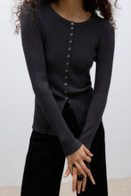 Carica l'immagine nel visualizzatore di Gallery, Ukino O-Neck Knit Cardigan - Dark Grey Melange
