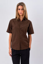 Load image into Gallery viewer, Short Sleeve Linen Shirt - Brown
