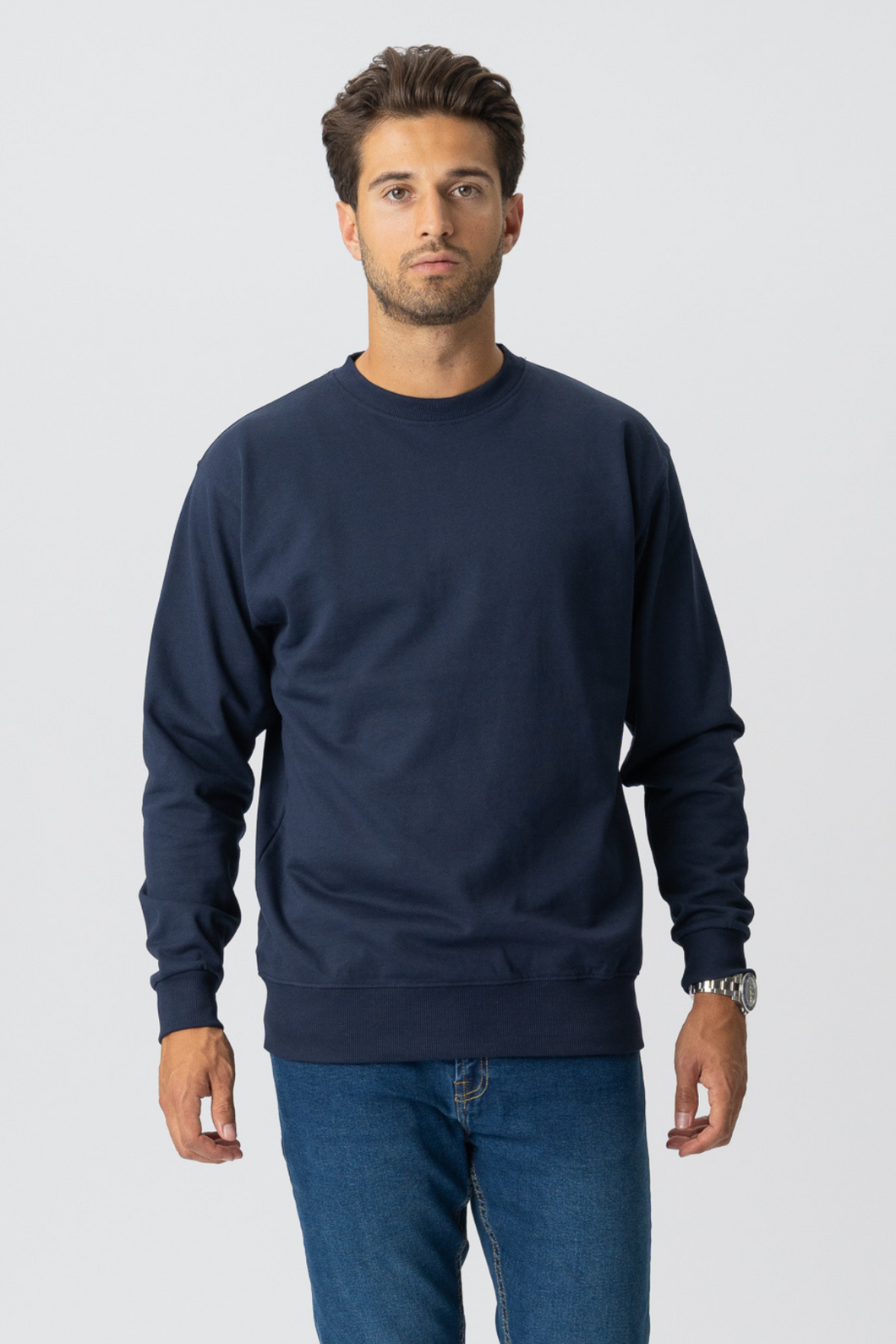 Camisola de gola alta básica - Marinha