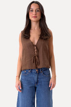 Cargar imagen en el visor de la galería, Linen Vest - Brown
