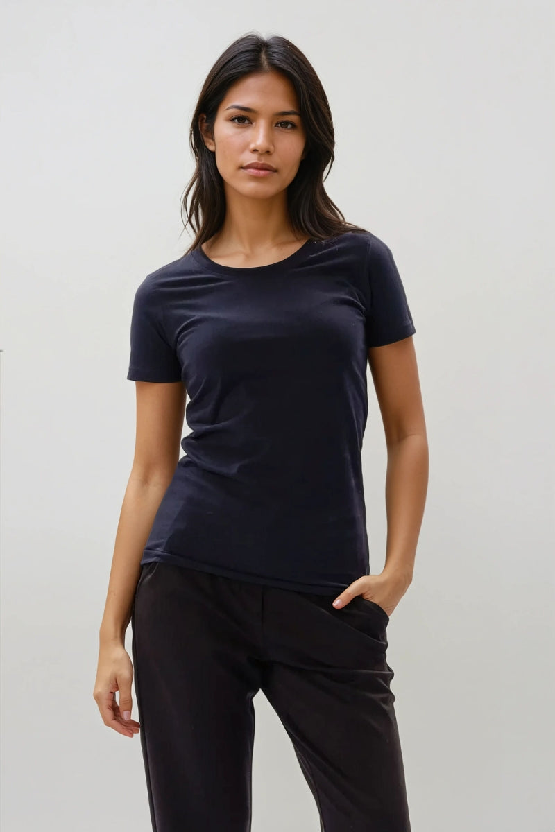 Gemonteerd t -shirt - marine