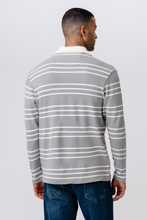 Cargar imagen en el visor de la galería, Striped Long-sleeved Polo - Grey
