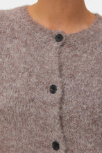 Carregar imagem no visualizador da galeria, Novah O-Neck Button Cardi - Brown Lentil Melange

