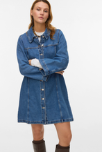 Afbeelding in Gallery-weergave laden, Findo Short Denim Dress - Medium Blue Denim
