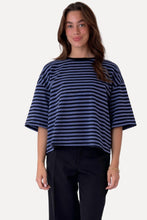 Load image into Gallery viewer, Zoe T-shirt - Black/Denim Blue
