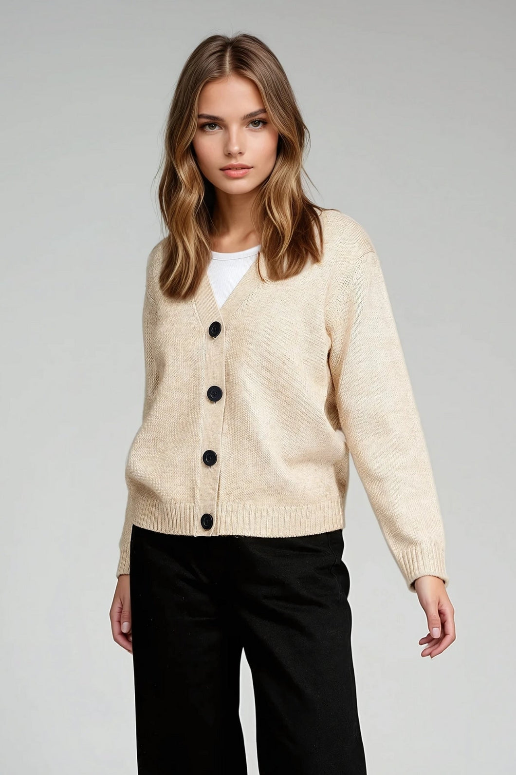 Gebreide vest - beige