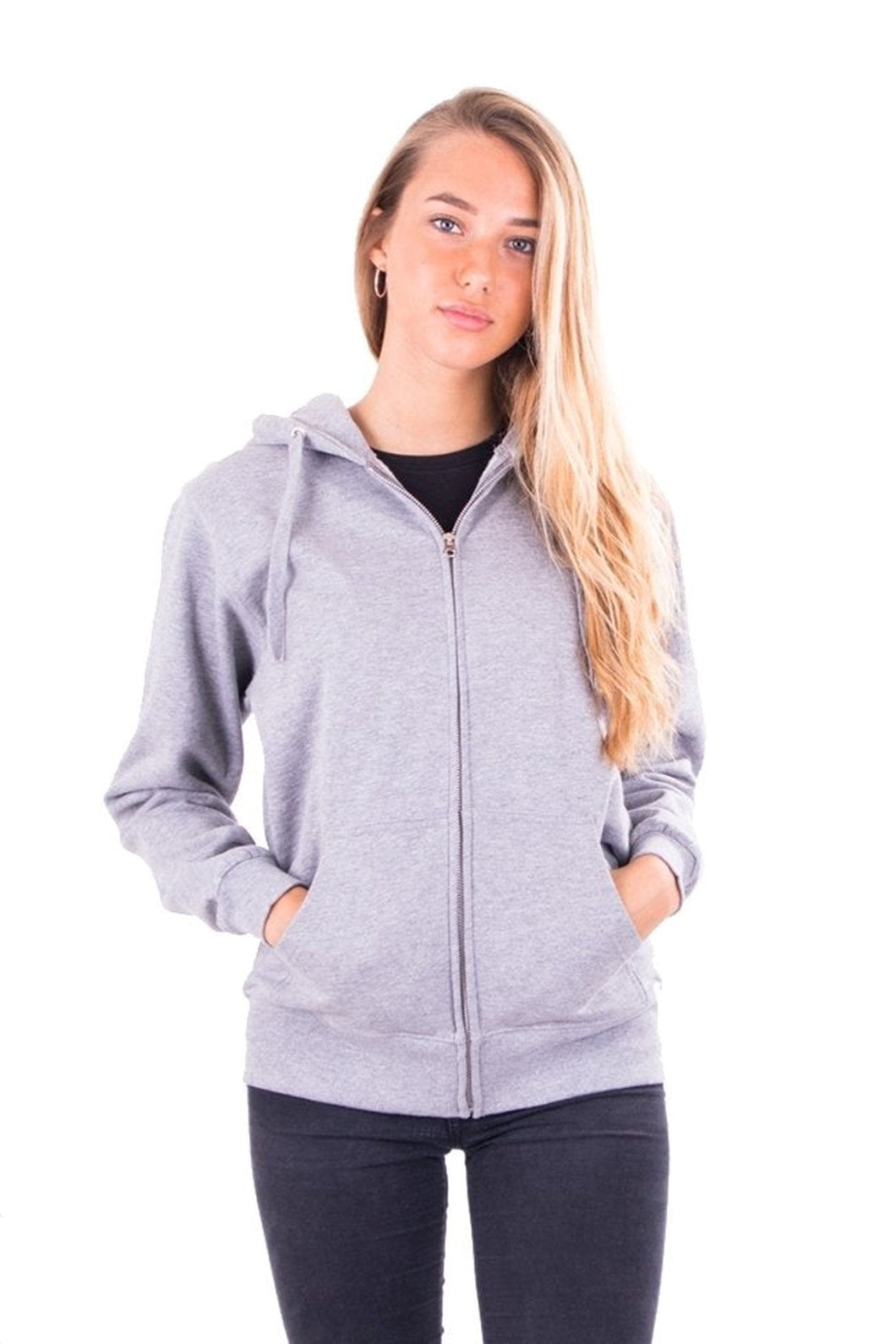 Basic zip hoodie - Gray