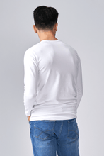 Carica l&#39;immagine nel visualizzatore di Gallery, T-shirt muscolare a maniche lunghe-bianco
