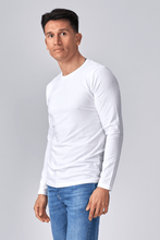 Carica l&#39;immagine nel visualizzatore di Gallery, T-shirt muscolare a maniche lunghe-bianco
