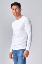 Charger l'image dans la galerie, T-shirt musculaire à manches longues - blanc
