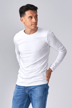 Carica l&#39;immagine nel visualizzatore di Gallery, T-shirt muscolare a maniche lunghe-bianco

