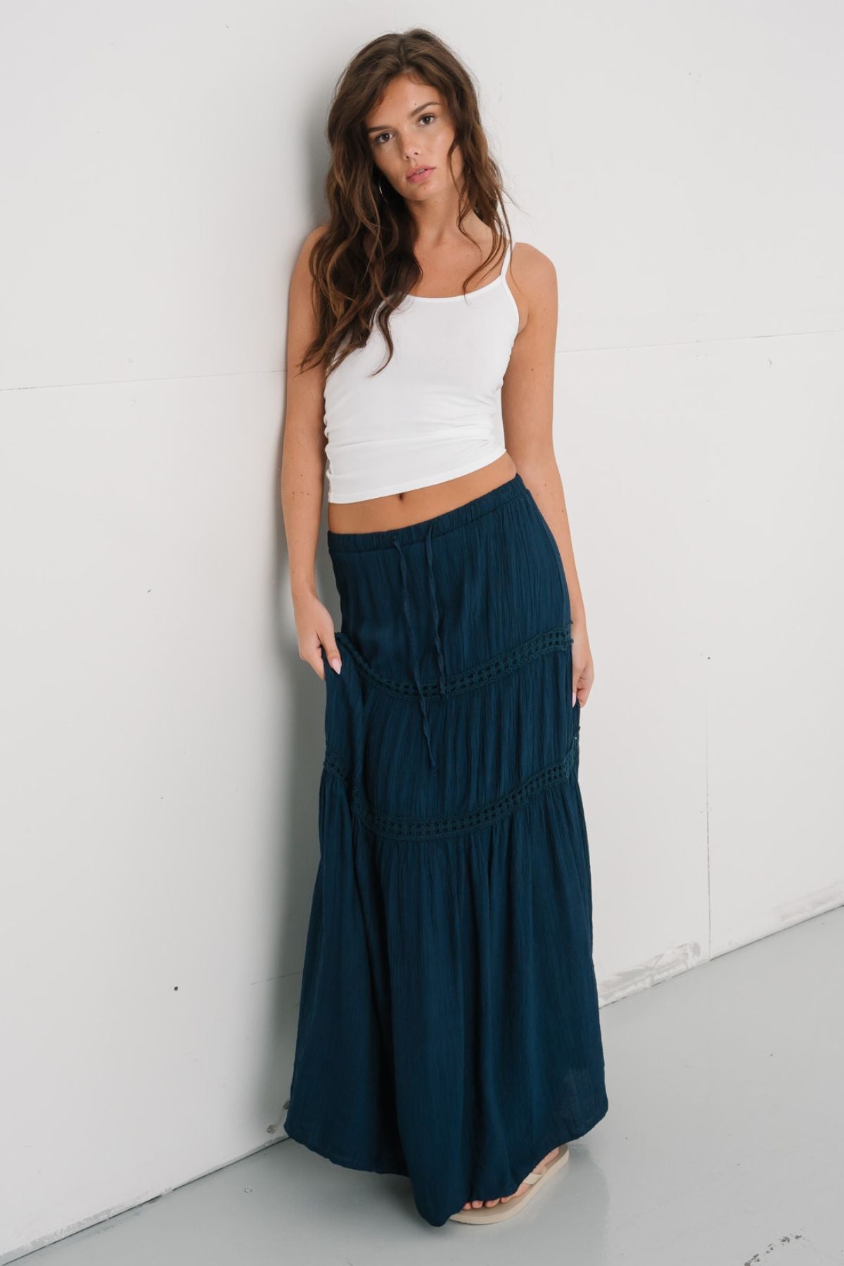 Alma Maxi Skirt - Navy blue