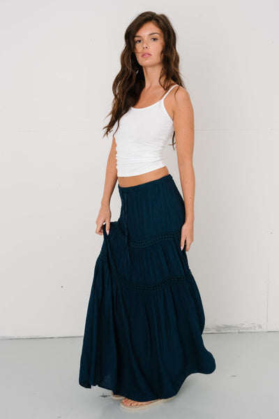 Alma Maxi Skirt - Navy blue