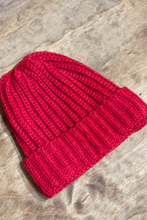 Load image into Gallery viewer, Ribbed Beanie - Wine Red
