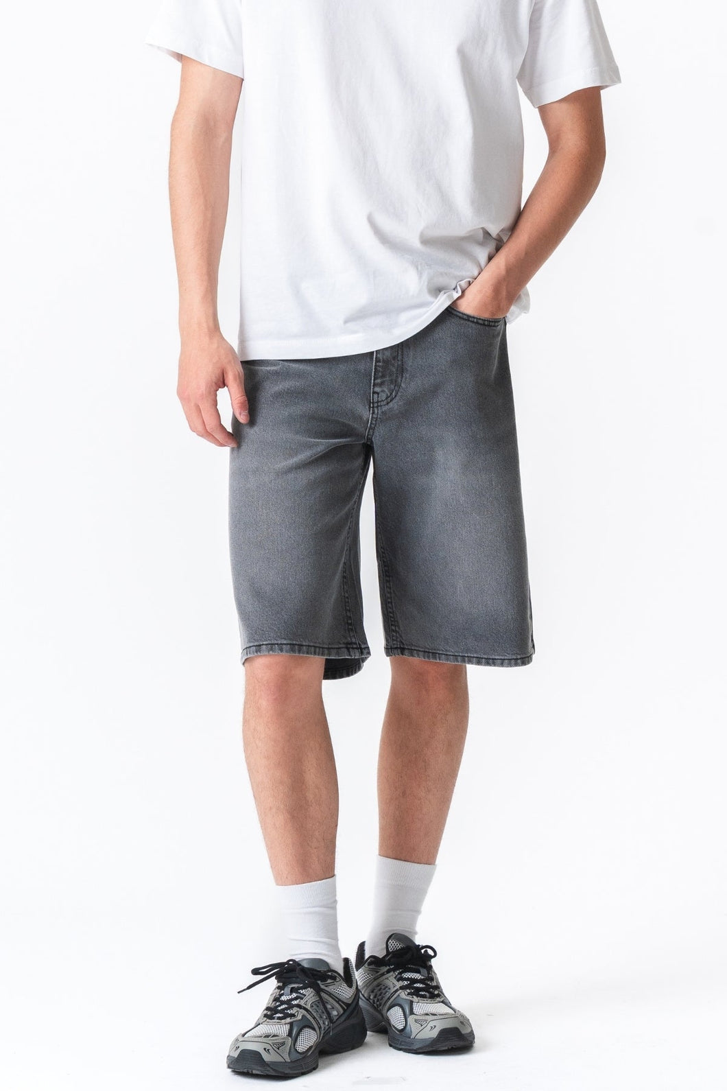 Denim Shorts Loose - Grey