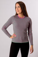 Load image into Gallery viewer, Line Long Sleeve Sweater - Super Pink/Jelly Bean
