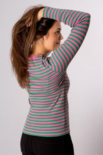 Load image into Gallery viewer, Line Long Sleeve Sweater - Super Pink/Jelly Bean
