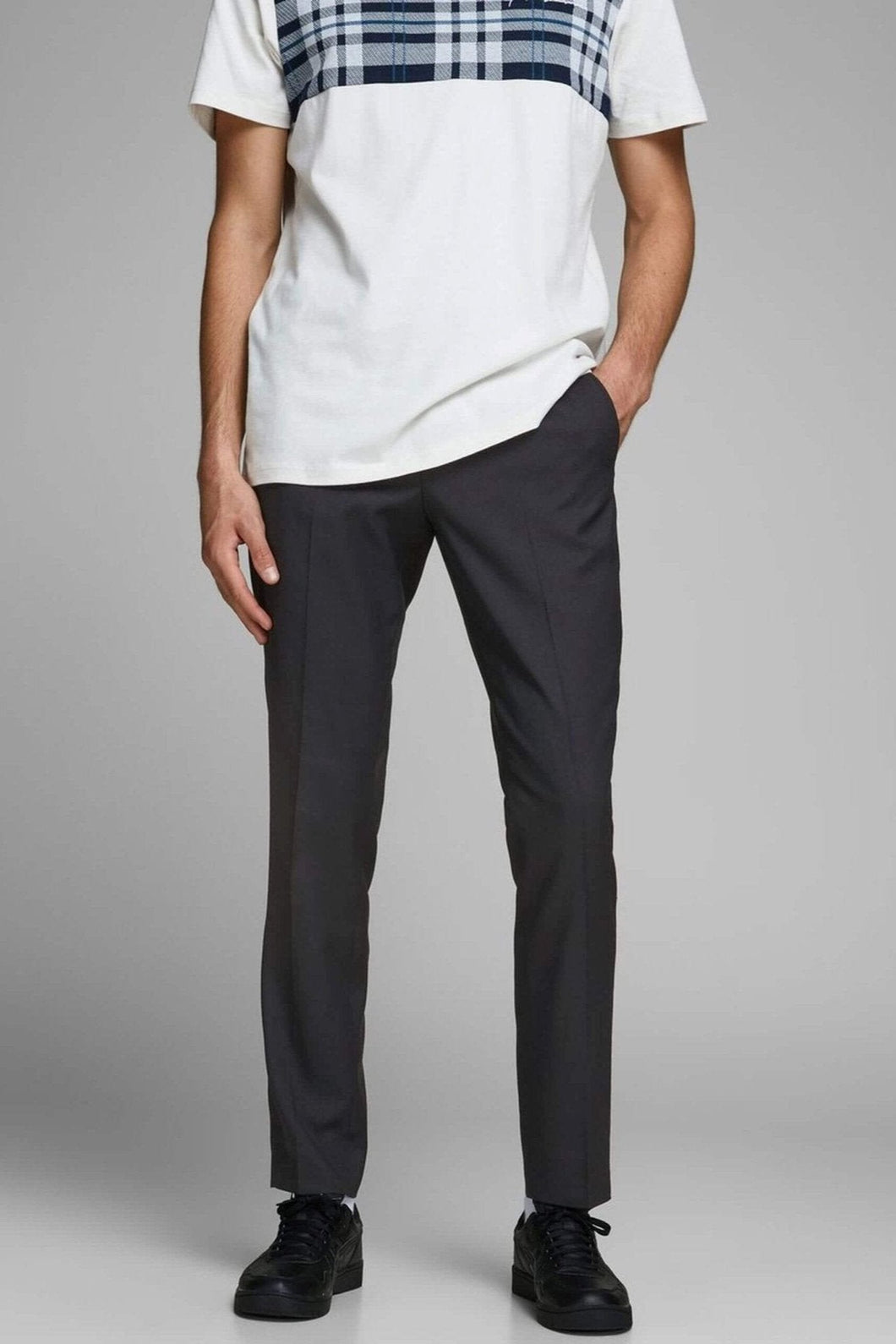 Pantalones clásicos de traje Slimfit - Negro