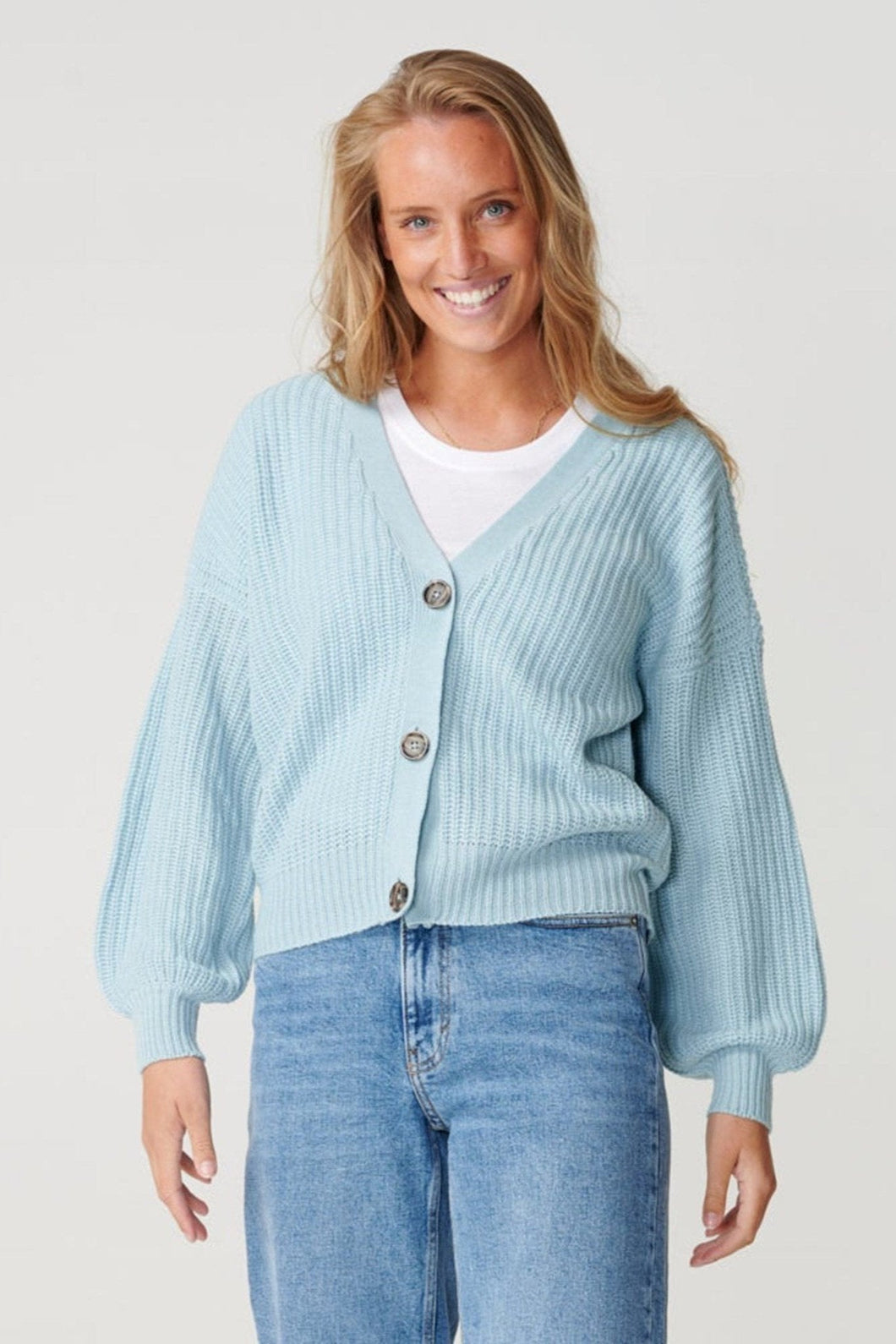 Knop Cardigan - Blue Fog