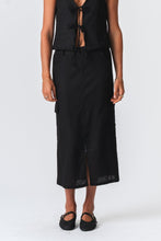 Load image into Gallery viewer, Linen Skirt - Black
