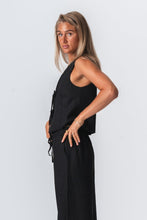 Afbeelding in Gallery-weergave laden, Linen Vest - Black
