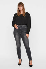 Afbeelding in Gallery-weergave laden, Lora Jeans High Taisted (Curve)-Black Gray Denim
