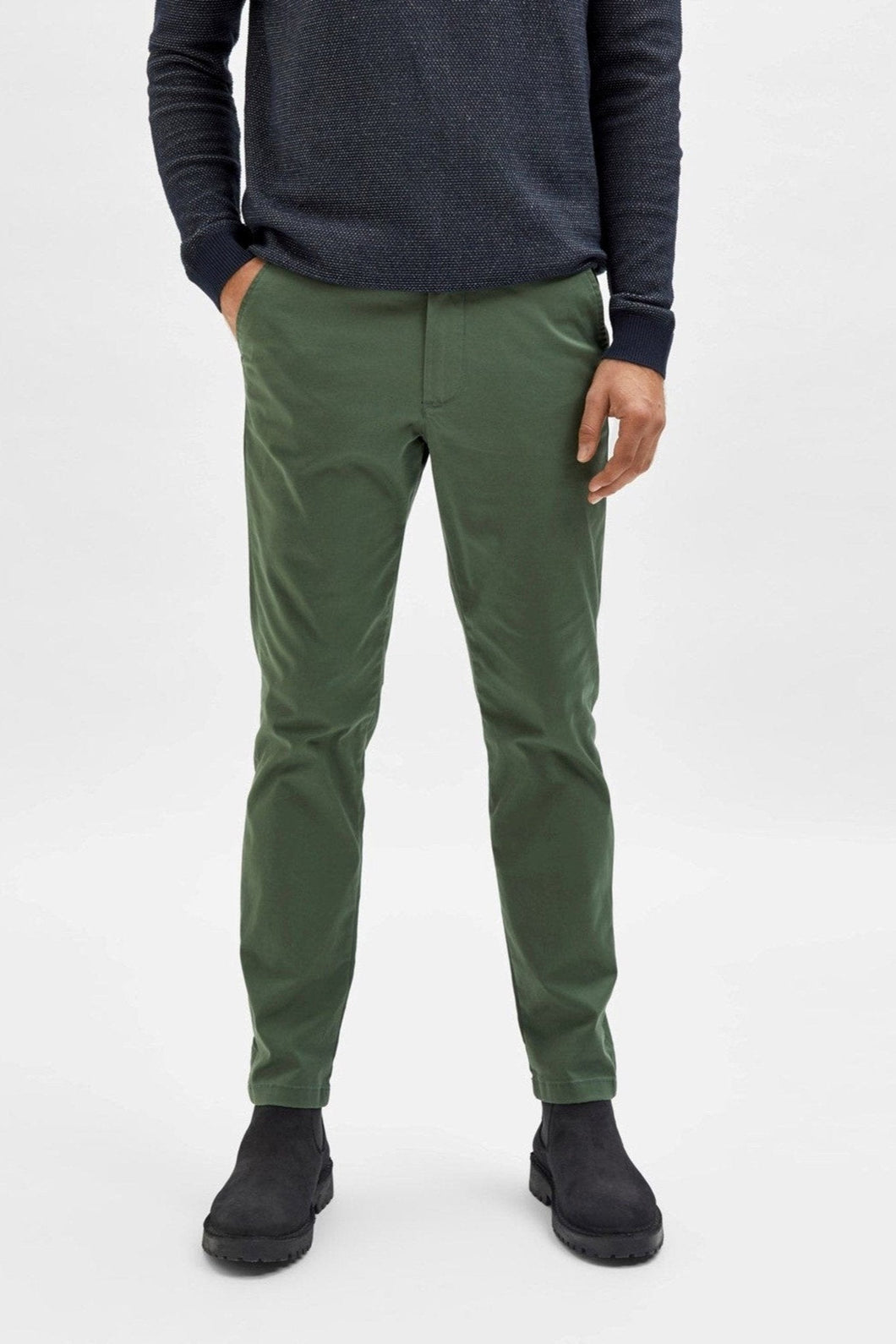 Calças Chino Miles Flex - Verde Bronze (algodão orgânico)
