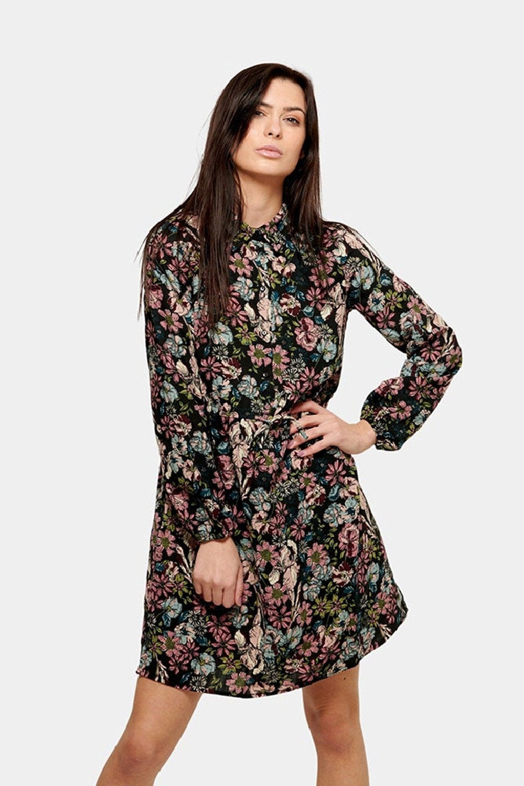 Robe de chemise imprimée - noir
