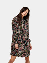 Charger l&#39;image dans la galerie, Robe de chemise imprimée - noir

