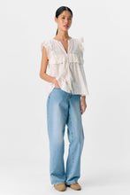 Load image into Gallery viewer, Cillie Frill Top - Cloud Dancer
