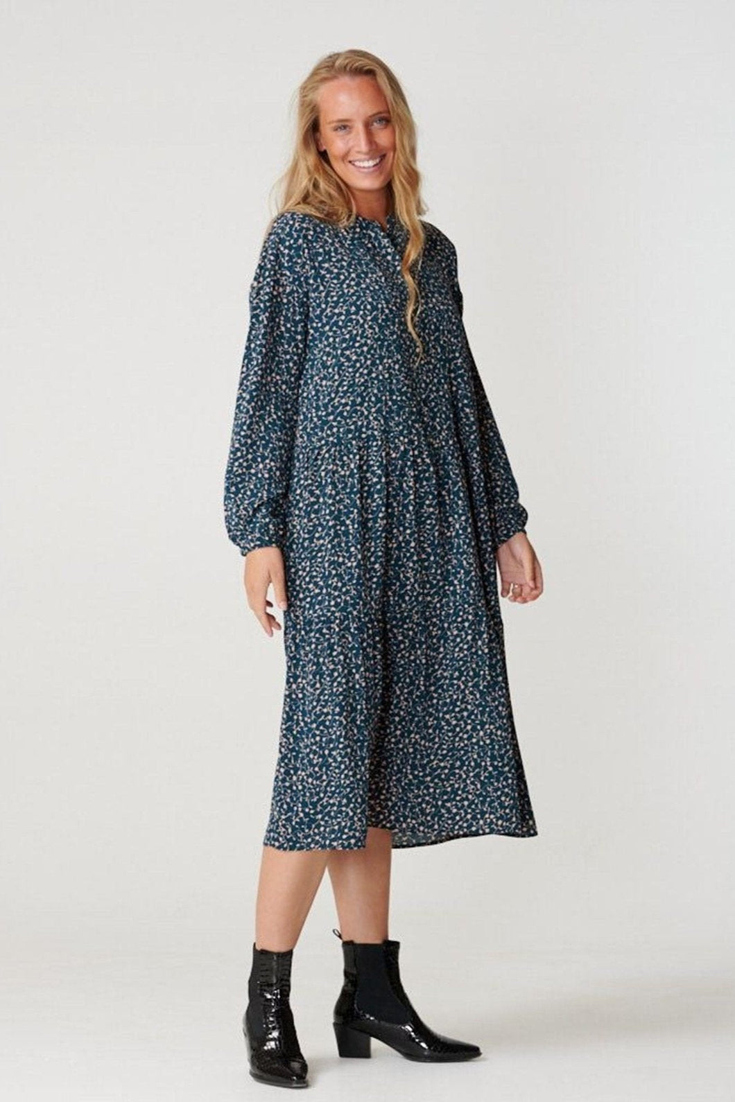 Robe Sara à manches longues - vert