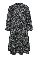 Carregar imagem no visualizador da galeria, Mini-vestido Simone - Preto-florido
