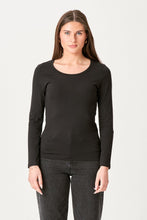 Carica l'immagine nel visualizzatore di Gallery, T-shirt di base a maniche lunghe-nero

