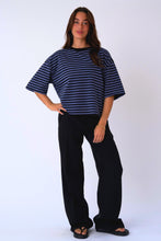 Load image into Gallery viewer, Zoe T-shirt - Black/Denim Blue
