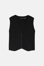 Load image into Gallery viewer, Gold V-Neck Vest - Black
