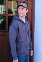 Cargar imagen en el visor de la galería, Relaxed Zip Hoodie - Dark Grey
