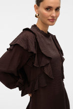 Load image into Gallery viewer, Lizzi Short Flounce Dress - Chocolate Torte
