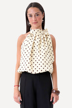 Load image into Gallery viewer, Wilma Top - Yellow/Brown Dots
