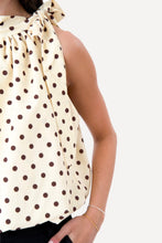 Load image into Gallery viewer, Wilma Top - Yellow/Brown Dots
