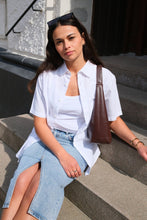 Load image into Gallery viewer, Short Sleeve Linen Shirt - White
