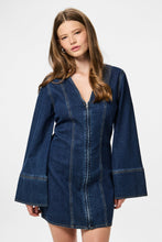Load image into Gallery viewer, Flora Denim Dress - Dark Blue Denim

