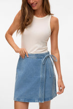 Load image into Gallery viewer, Liza Short Denim Wrap Skirt - Medium Blue Denim
