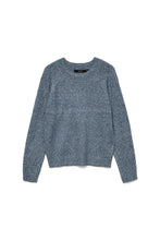 Carregar imagem no visualizador da galeria, Doffy O-Neck Blouse - Dark Denim w. White Melange

