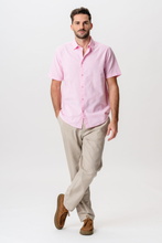 Carica l'immagine nel visualizzatore di Gallery, Short Sleeve Linen Shirt - Pale Red
